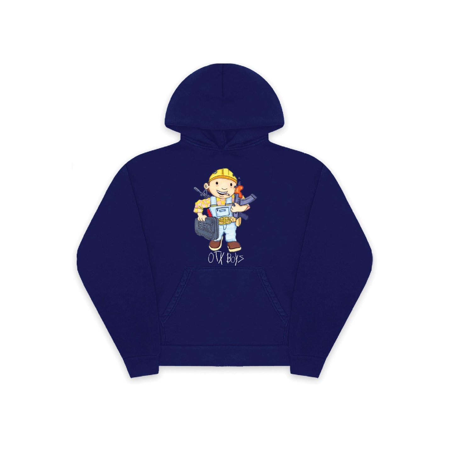BOB THE DRILLER PULLOVER HOODY: NAVY