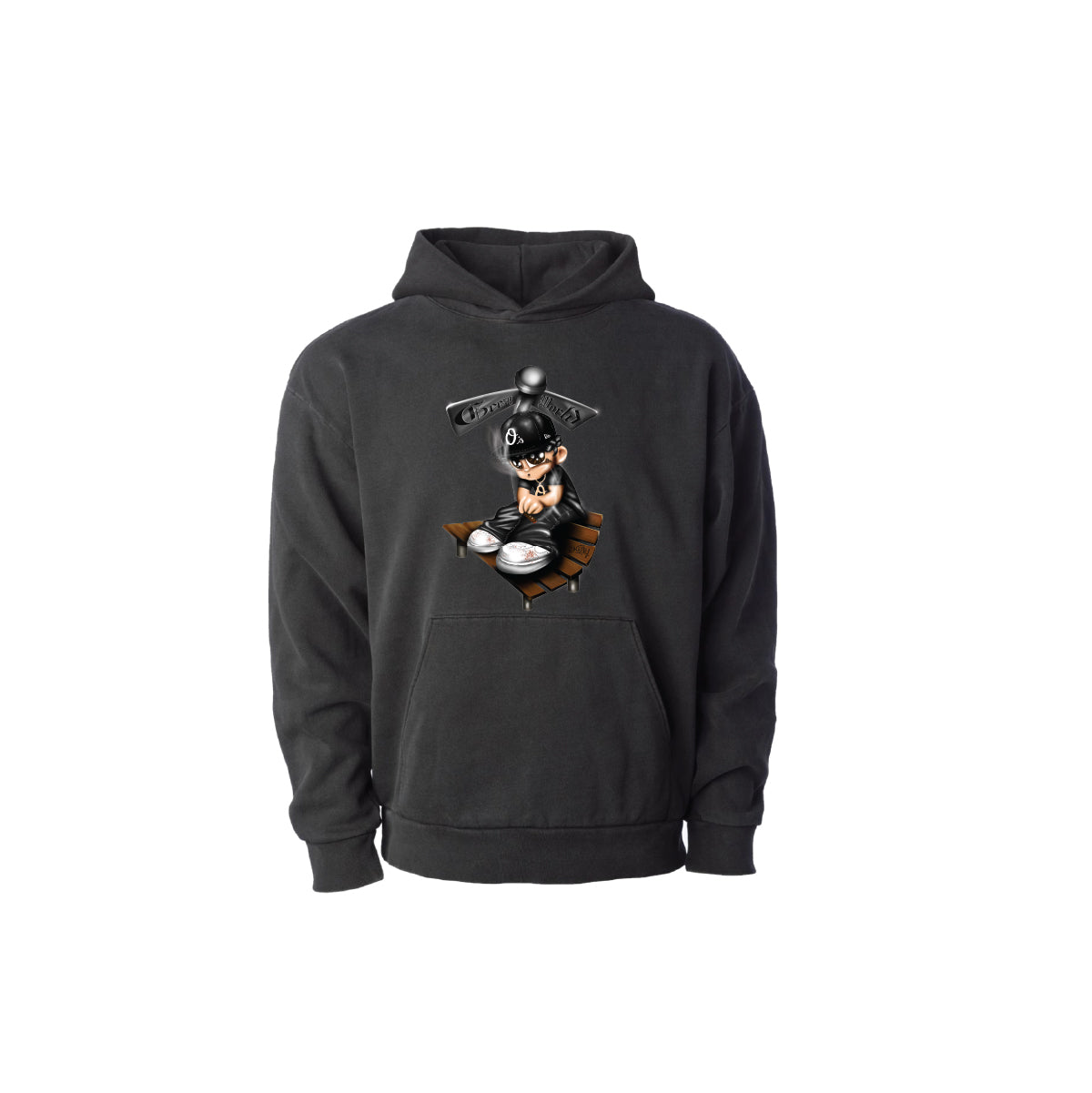MIJO PULLOVER HOODY: VINTAGE BLACK