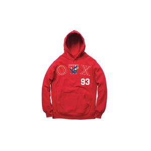 PLAY BALL PULLOVER HOODY: RED