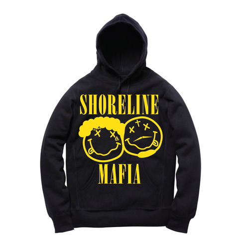 SHORELINE SMILE HOODIE: BLACK