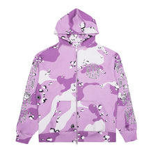 Load image into Gallery viewer, CHOPPA ZIP UP HOODIE: PURPLE CAMO