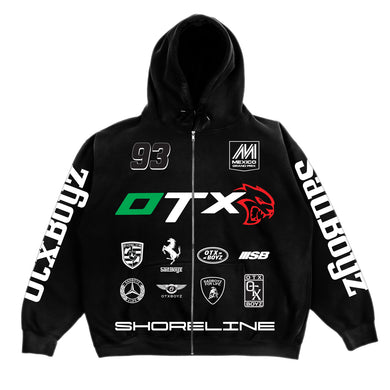 F1 ZIP-UP HOODY: BLACK