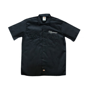 RHINESTONE DICKIES WORK SHIRT: BLACK