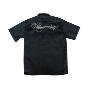 RHINESTONE DICKIES WORK SHIRT: BLACK