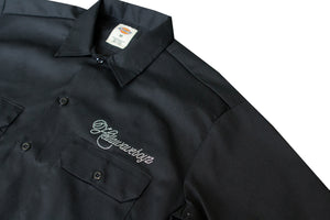 RHINESTONE DICKIES WORK SHIRT: BLACK