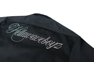 RHINESTONE DICKIES WORK SHIRT: BLACK