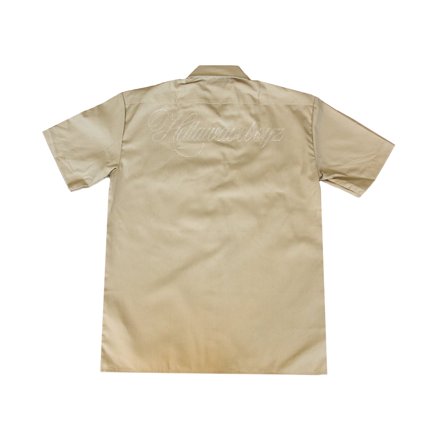RHINESTONE DICKIES WORK SHIRT: KHAKI