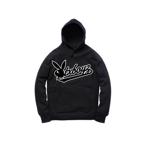 RABBIT CURSIVE PULLOVER HOODIE: BLACK – GEEZY WORLD