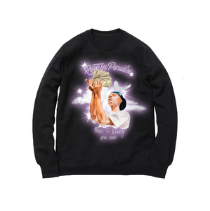 AIRBRUSH CREWNECK SWEATSHIRT: BLACK